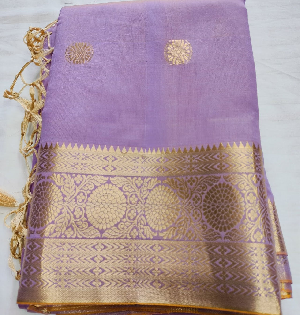 Lavender Bangalore Silk Saree For Wedding