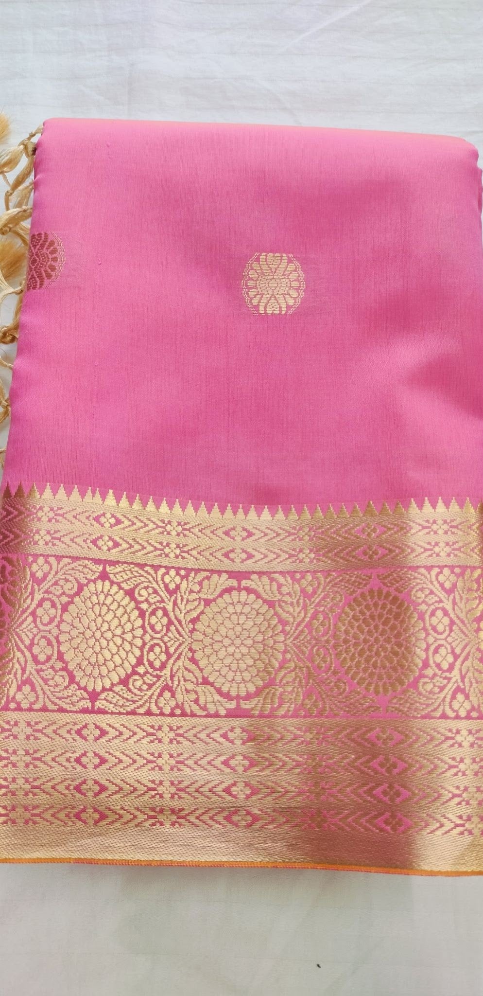 Vibrant Pink Bangalore Silk Saree For Wedding