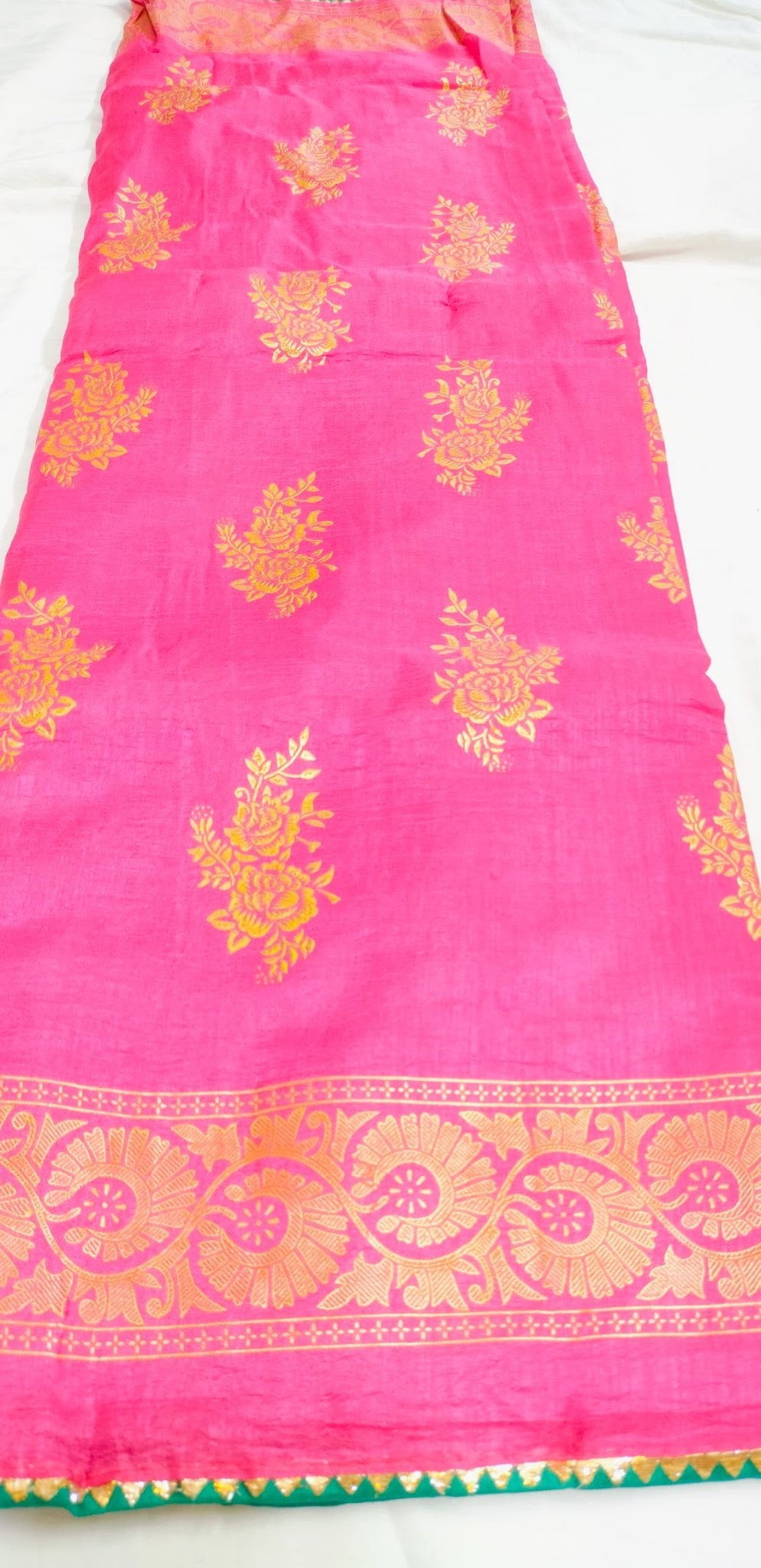 Peony Pink Vichitra Silk Saree For Women