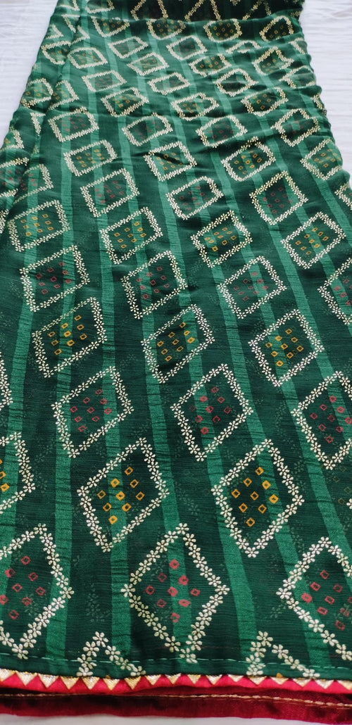 Green Pure Chiffon Saree For Women