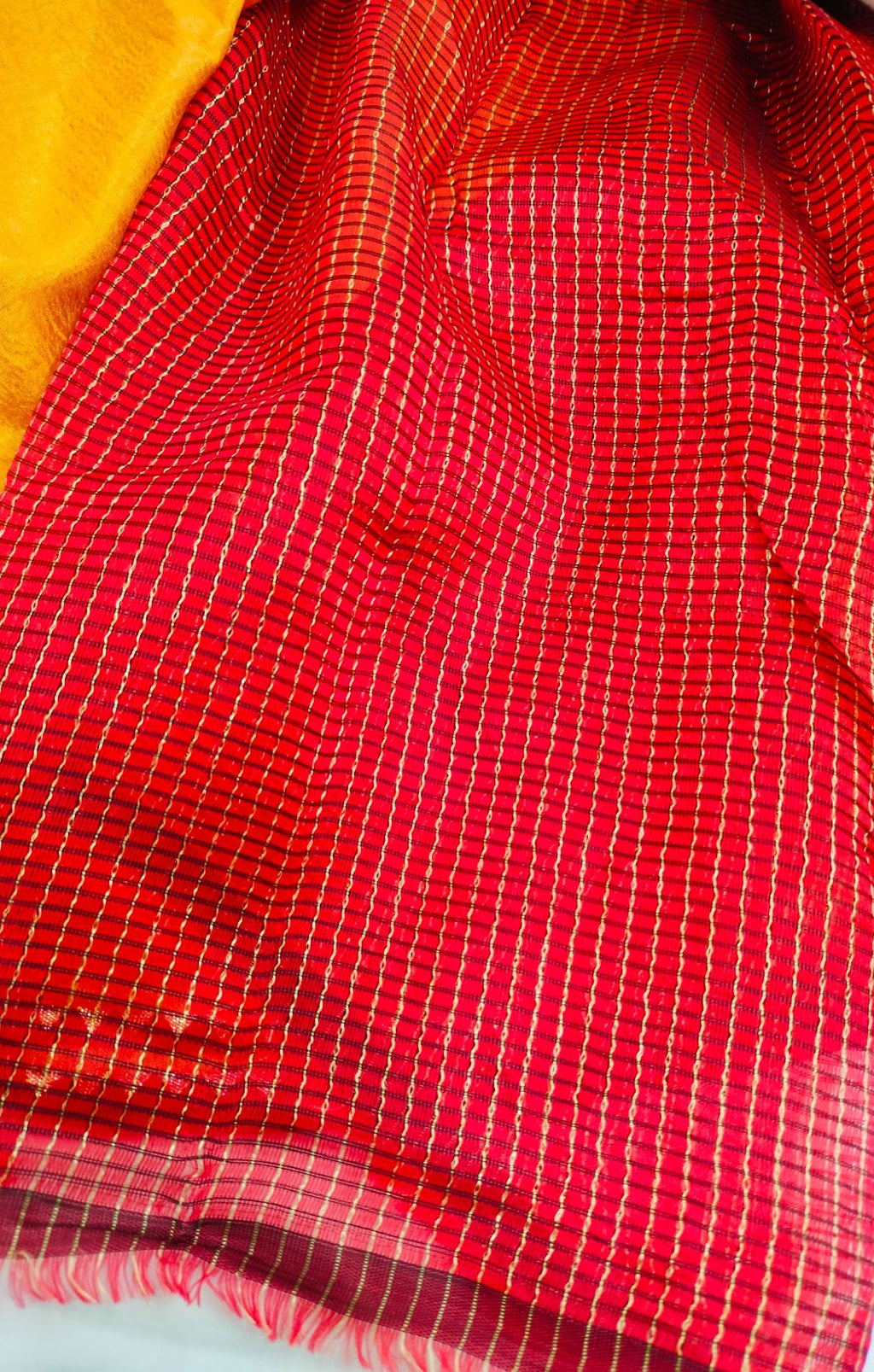 Orange Vichitra Silk Saree For Women