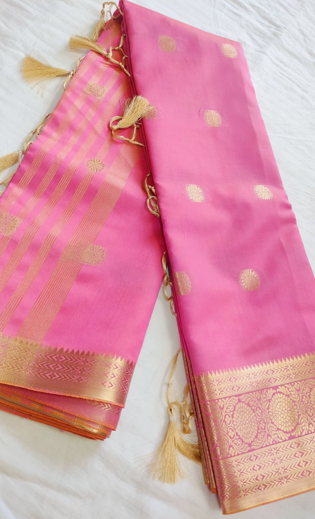 Vibrant Pink Bangalore Silk Saree For Wedding