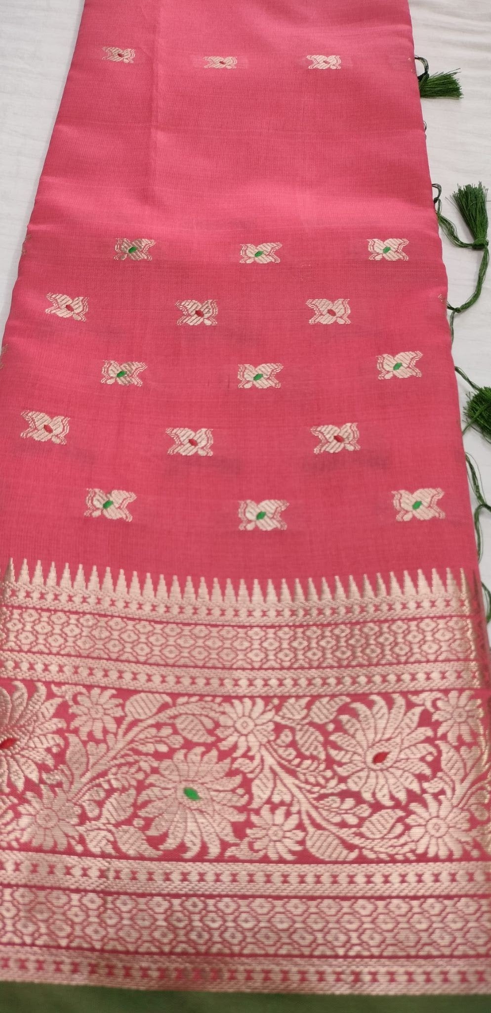Rose Pink Banarasi Silk Saree