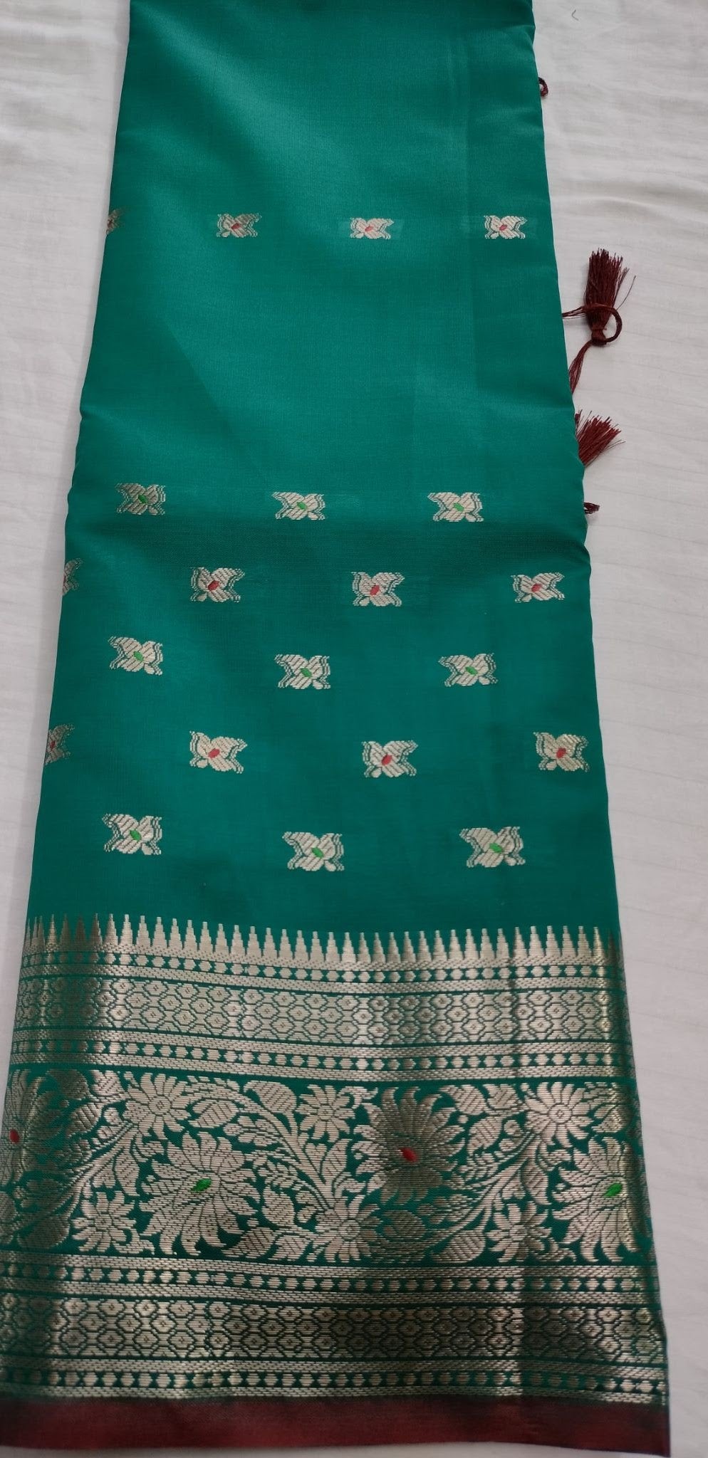 Teal Green Banarasi Silk Saree