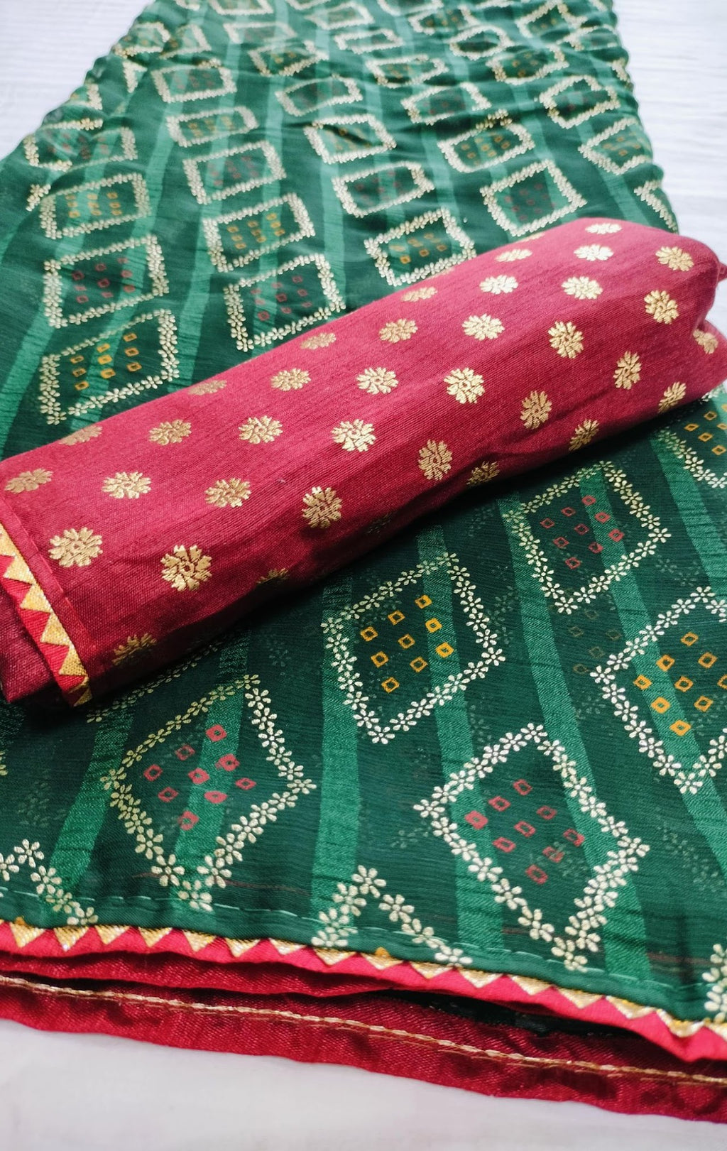 Green Pure Chiffon Saree For Women