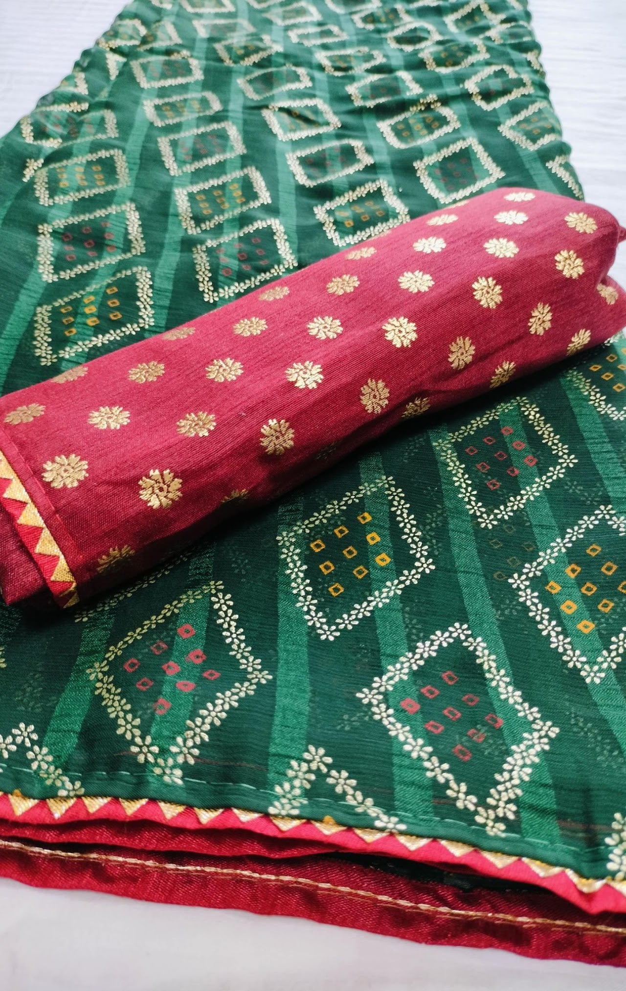 Green Pure Chiffon Saree For Women