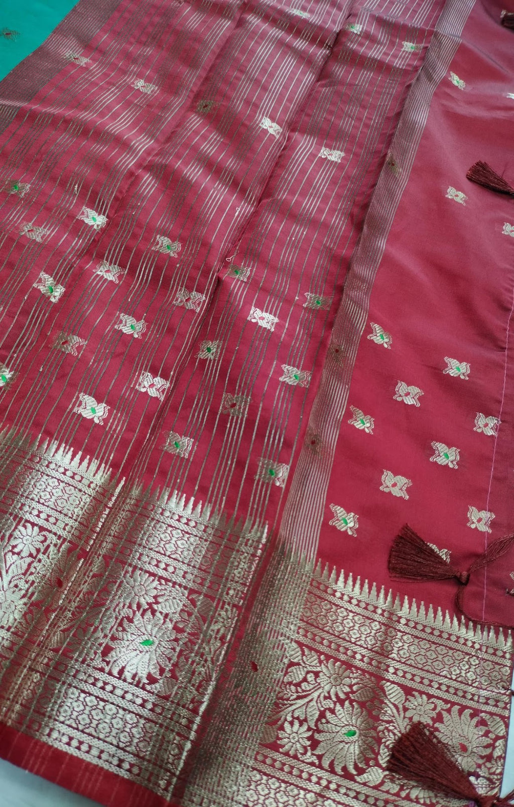 Teal Green Banarasi Silk Saree