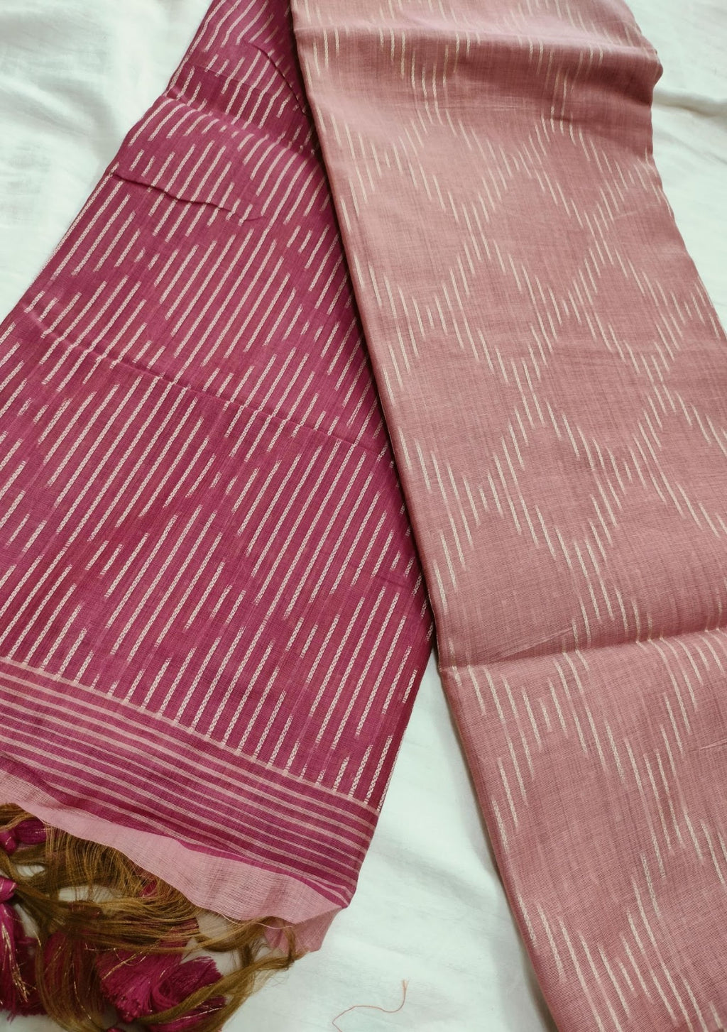 Pink Cherry Cotton Saree For Women