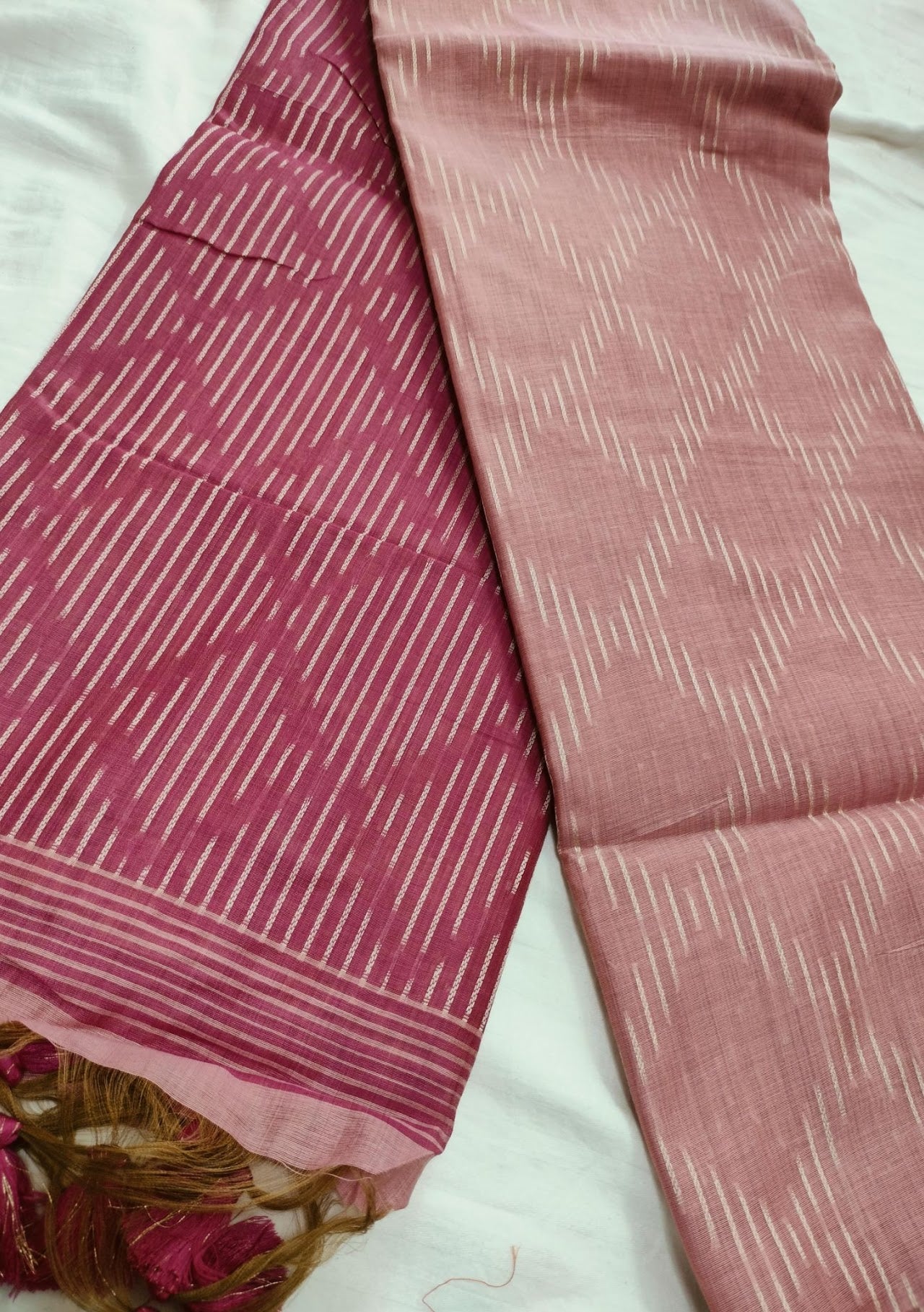 Pink Cherry Cotton Saree For Women