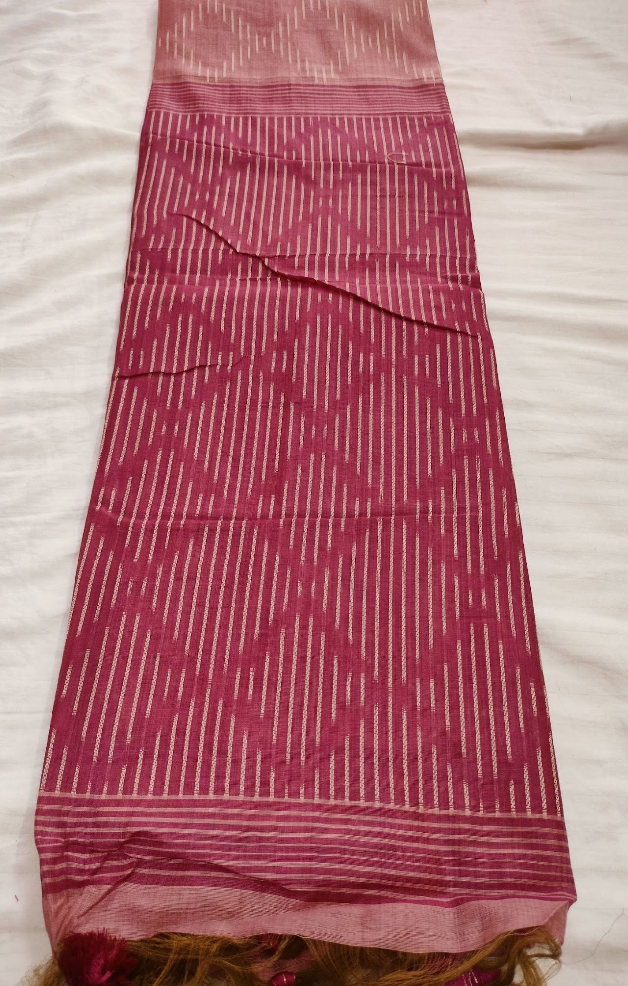 Pink Cherry Cotton Saree For Women