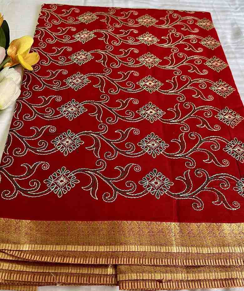 Red Cotton Saree For Women